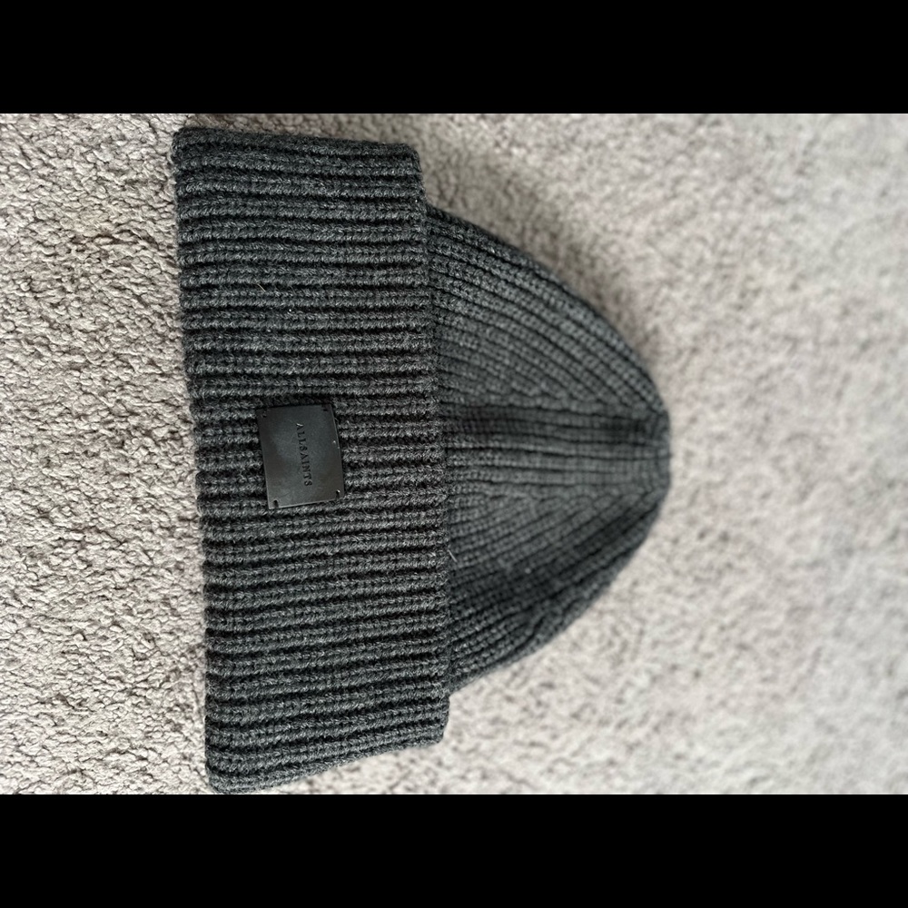 All saints grey beanie hat